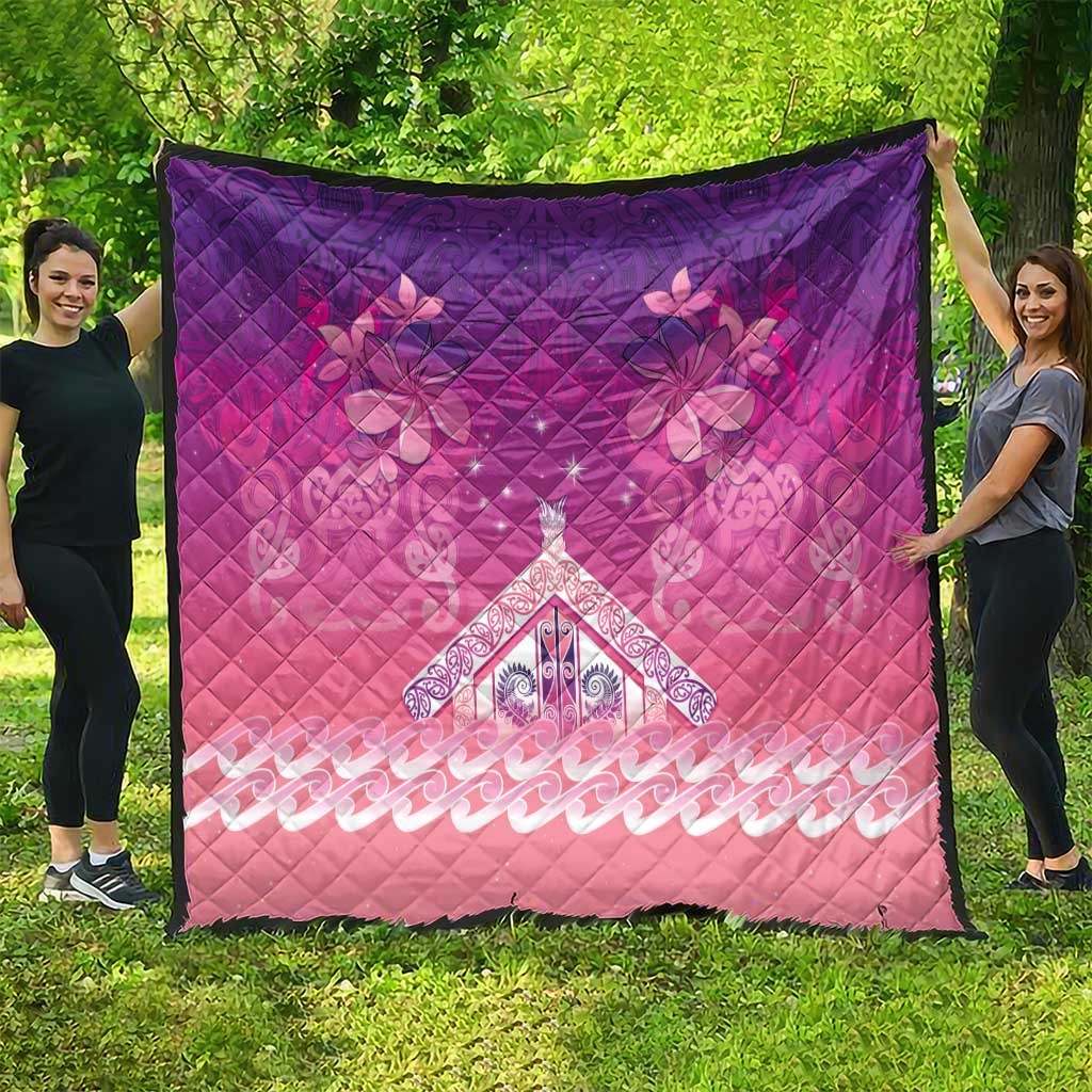 New Zealand Matariki Quilt Maori Marae Purple Galaxy
