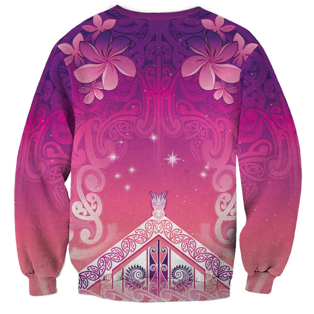 New Zealand Matariki Sweatshirt Maori Marae Purple Galaxy