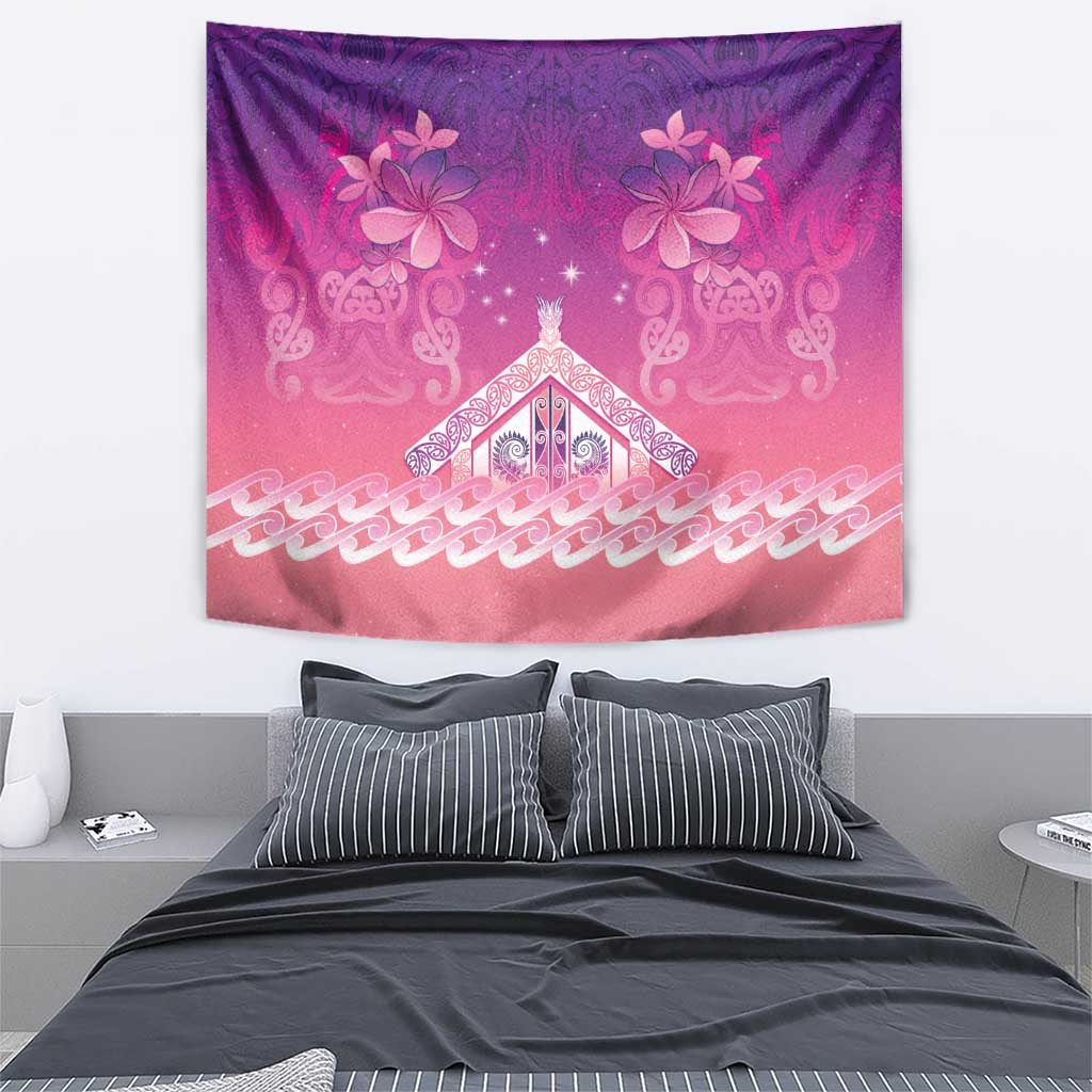 New Zealand Matariki Tapestry Maori Marae Purple Galaxy