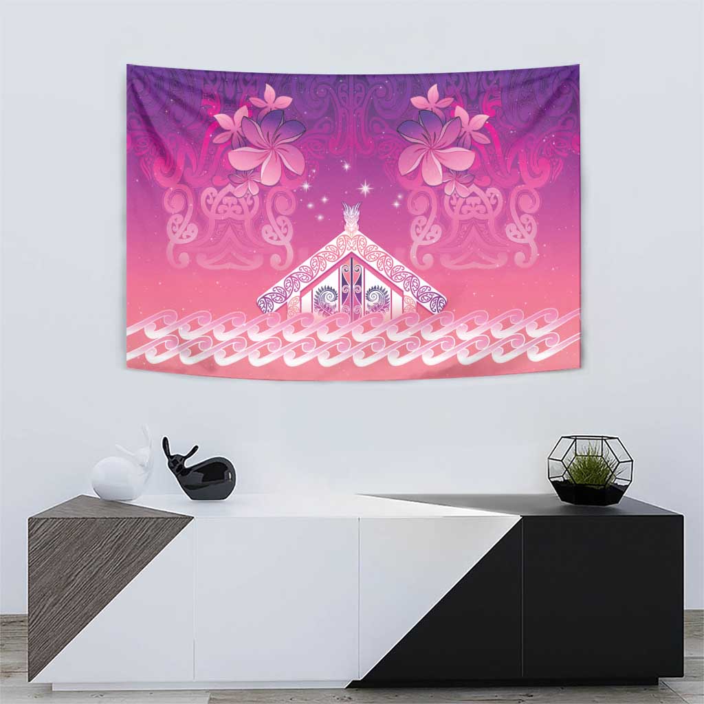 New Zealand Matariki Tapestry Maori Marae Purple Galaxy