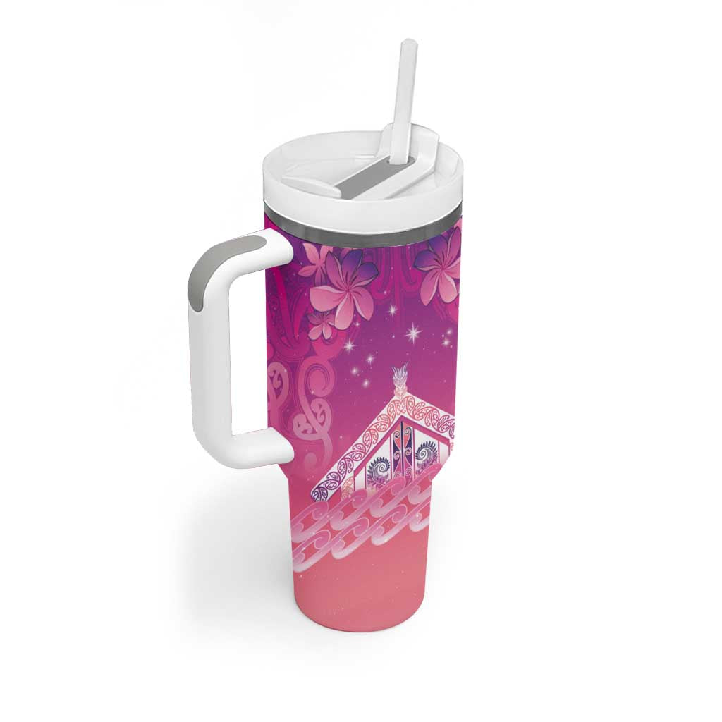 New Zealand Matariki Tumbler With Handle Maori Marae Purple Galaxy