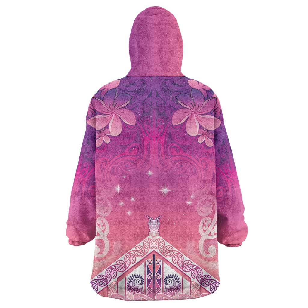 New Zealand Matariki Wearable Blanket Hoodie Maori Marae Purple Galaxy