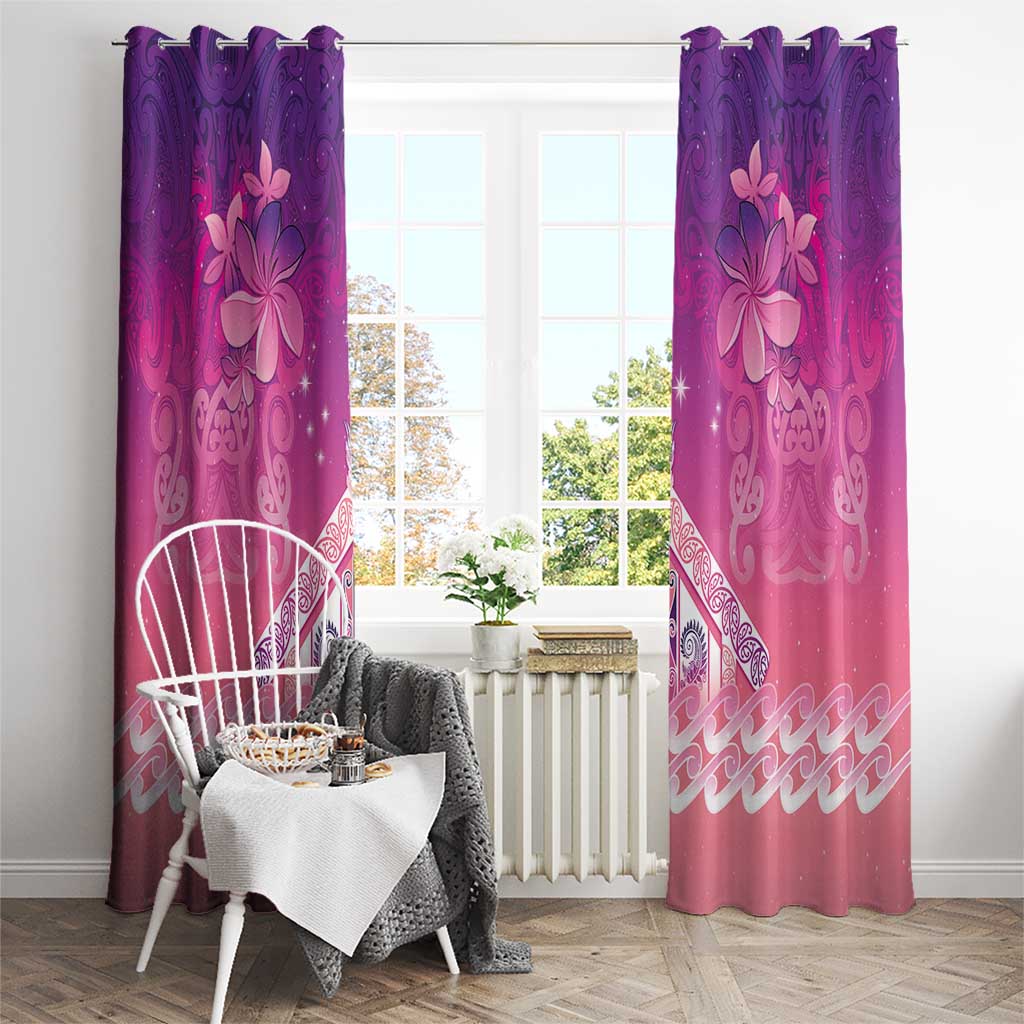New Zealand Matariki Window Curtain Maori Marae Purple Galaxy