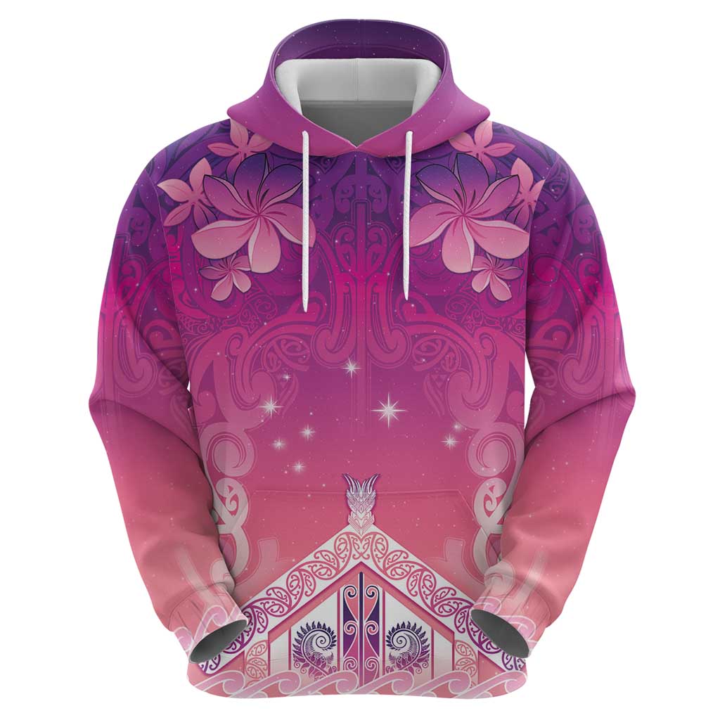 New Zealand Matariki Zip Hoodie Maori Marae Purple Galaxy