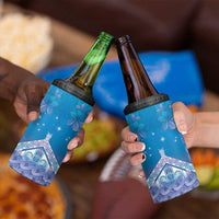 New Zealand Matariki 4 in 1 Can Cooler Tumbler Maori Marae Cyan Galaxy