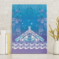 New Zealand Matariki Canvas Wall Art Maori Marae Cyan Galaxy