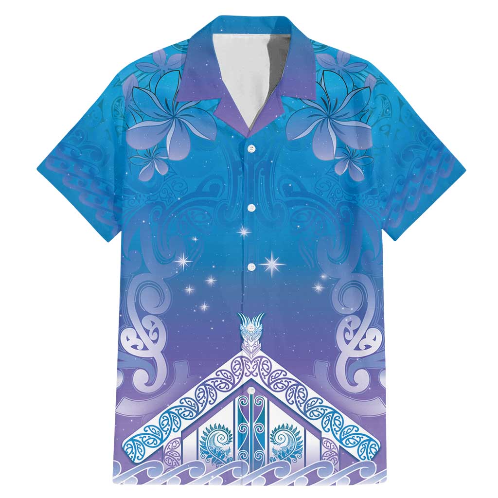 New Zealand Matariki Family Matching Mermaid Dress and Hawaiian Shirt Maori Marae Cyan Galaxy