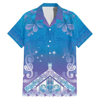 New Zealand Matariki Family Matching Mermaid Dress and Hawaiian Shirt Maori Marae Cyan Galaxy
