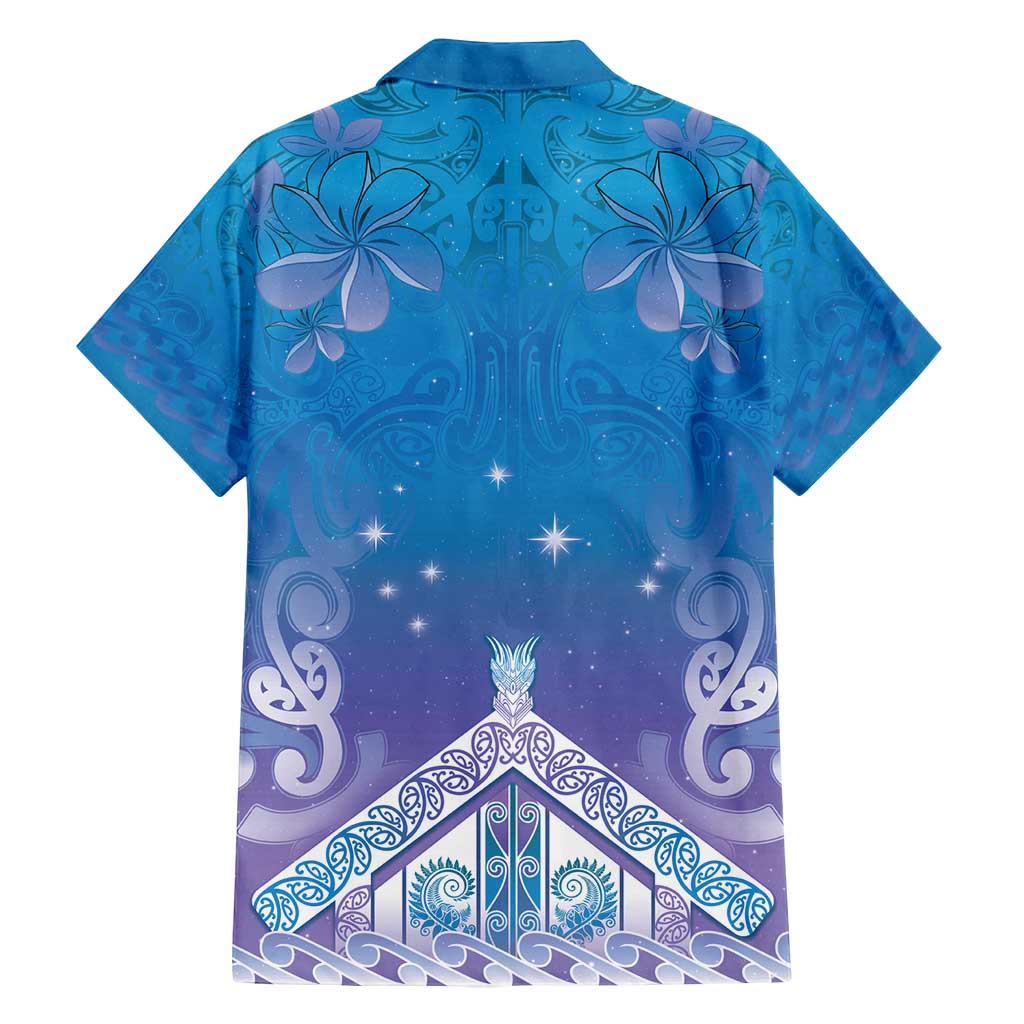 New Zealand Matariki Family Matching Summer Maxi Dress and Hawaiian Shirt Maori Marae Cyan Galaxy