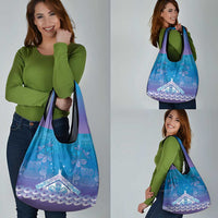 New Zealand Matariki Grocery Bag Maori Marae Cyan Galaxy