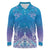New Zealand Matariki Long Sleeve Polo Shirt Maori Marae Cyan Galaxy