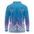 New Zealand Matariki Long Sleeve Polo Shirt Maori Marae Cyan Galaxy