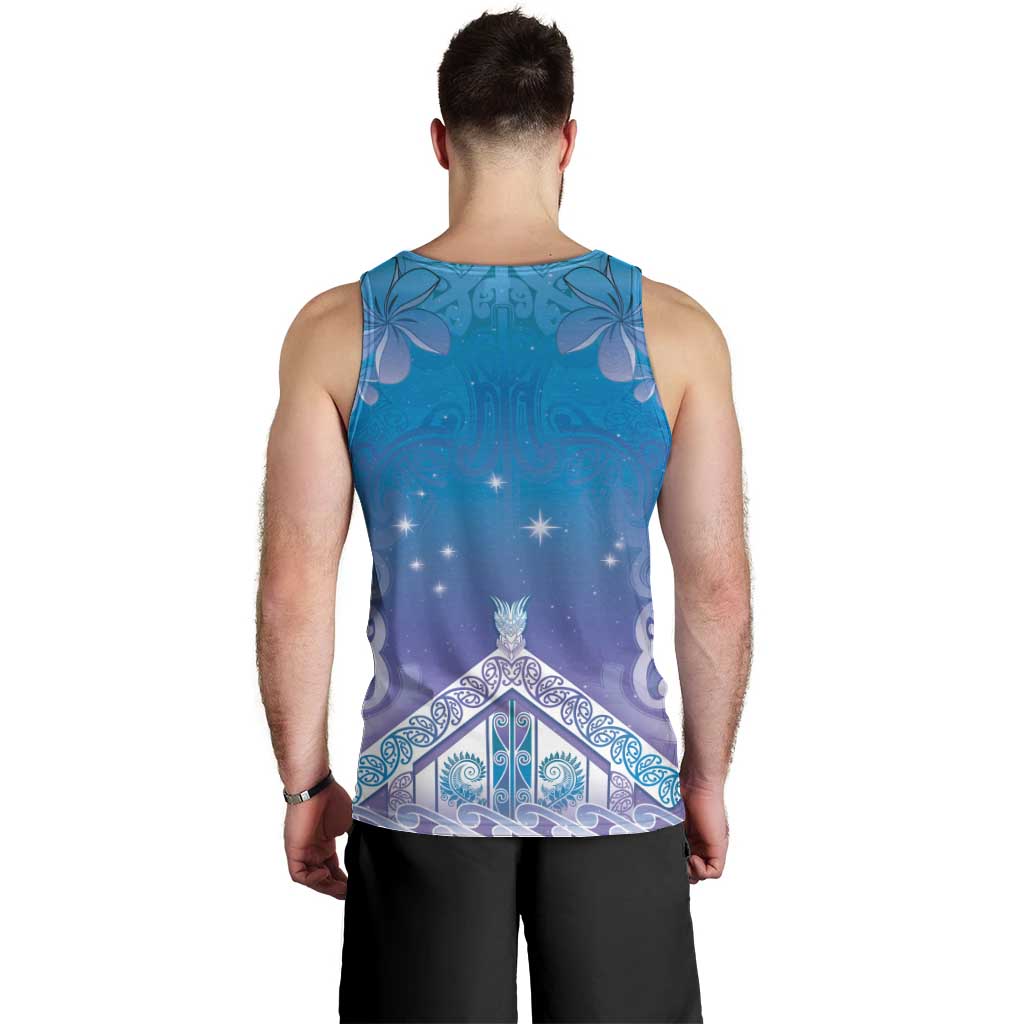 New Zealand Matariki Men Tank Top Maori Marae Cyan Galaxy