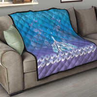 New Zealand Matariki Quilt Maori Marae Cyan Galaxy
