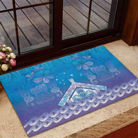 New Zealand Matariki Rubber Doormat Maori Marae Cyan Galaxy