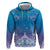 New Zealand Matariki Zip Hoodie Maori Marae Cyan Galaxy