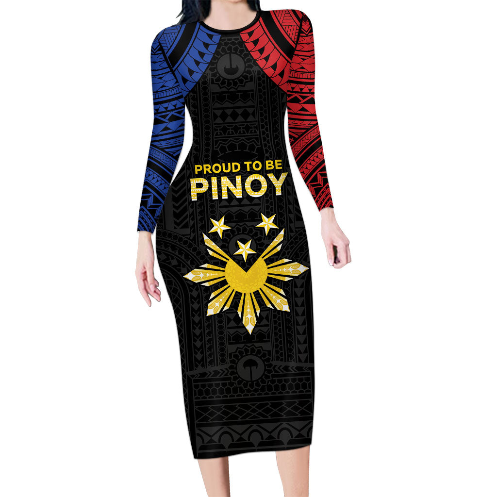 Philippines Independence Day Family Matching Long Sleeve Bodycon Dress and Hawaiian Shirt Proud To Be Pinoy