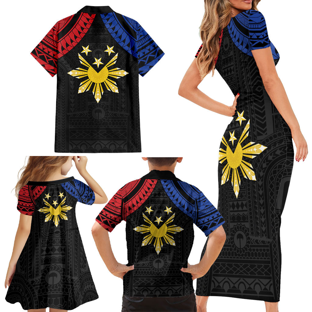 Philippines Independence Day Family Matching Short Sleeve Bodycon Dress and Hawaiian Shirt Proud To Be Pinoy