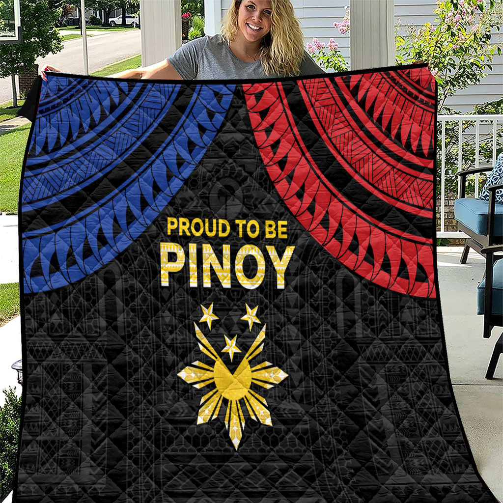 Philippines Independence Day Quilt Proud To Be Pinoy LT05 Black - Polynesian Pride