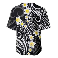 Plumeria With Black Polynesian Tattoo Pattern Baseball Jersey LT05 - Polynesian Pride