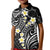 Plumeria With Black Polynesian Tattoo Pattern Kid Polo Shirt
