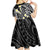 Plumeria With Black Polynesian Tattoo Pattern Kid Short Sleeve Dress