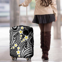 Plumeria With Black Polynesian Tattoo Pattern Luggage Cover LT05 - Polynesian Pride