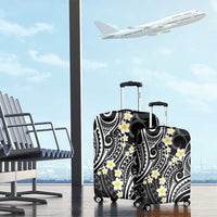 Plumeria With Black Polynesian Tattoo Pattern Luggage Cover LT05 - Polynesian Pride
