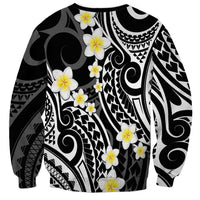 Plumeria With Black Polynesian Tattoo Pattern Sweatshirt