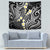 Plumeria With Black Polynesian Tattoo Pattern Tapestry