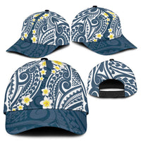 Plumeria With Blue Polynesian Tattoo Pattern Classic Cap - Polynesian Pride