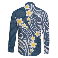 Plumeria With Blue Polynesian Tattoo Pattern Family Matching Mermaid Dress and Hawaiian Shirt LT05 - Polynesian Pride