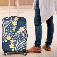 Plumeria With Blue Polynesian Tattoo Pattern Luggage Cover LT05 Blue - Polynesian Pride