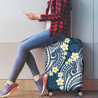 Plumeria With Blue Polynesian Tattoo Pattern Luggage Cover LT05 - Polynesian Pride