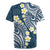 Plumeria With Blue Polynesian Tattoo Pattern Rugby Jersey