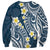 Plumeria With Blue Polynesian Tattoo Pattern Sweatshirt