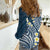 Plumeria With Blue Polynesian Tattoo Pattern Women Casual Shirt