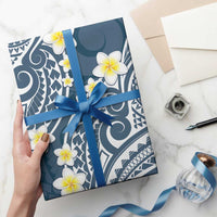 Plumeria With Blue Polynesian Tattoo Pattern Wrapping Paper - Polynesian Pride