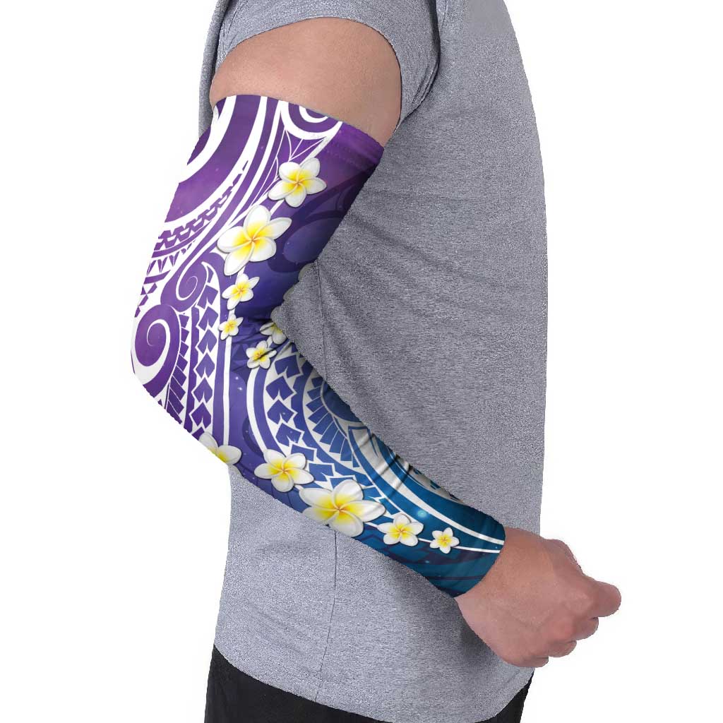 Plumeria With Galaxy Polynesian Tattoo Pattern Arm Sleeves LT05 - Polynesian Pride