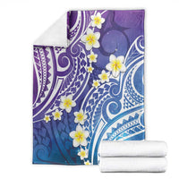 Plumeria With Galaxy Polynesian Tattoo Pattern Blanket