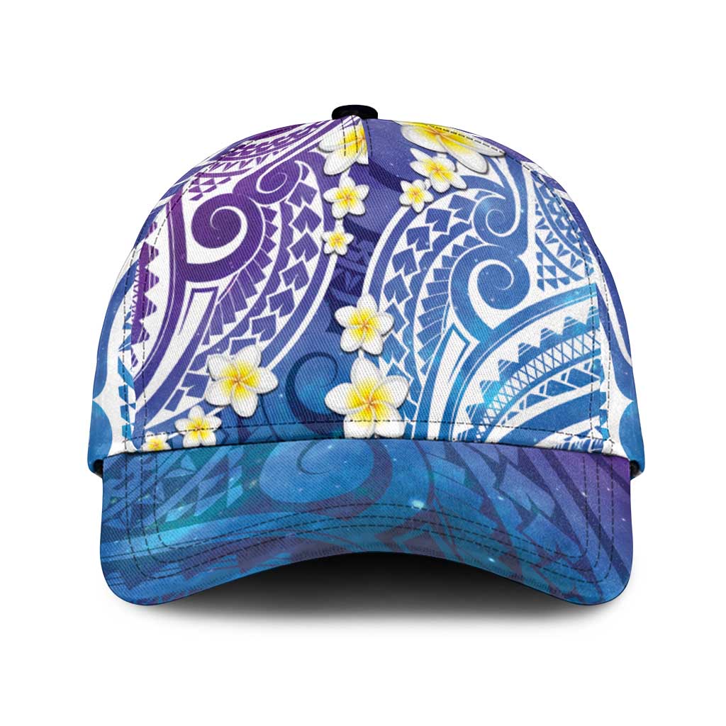 Plumeria With Galaxy Polynesian Tattoo Pattern Classic Cap - Polynesian Pride