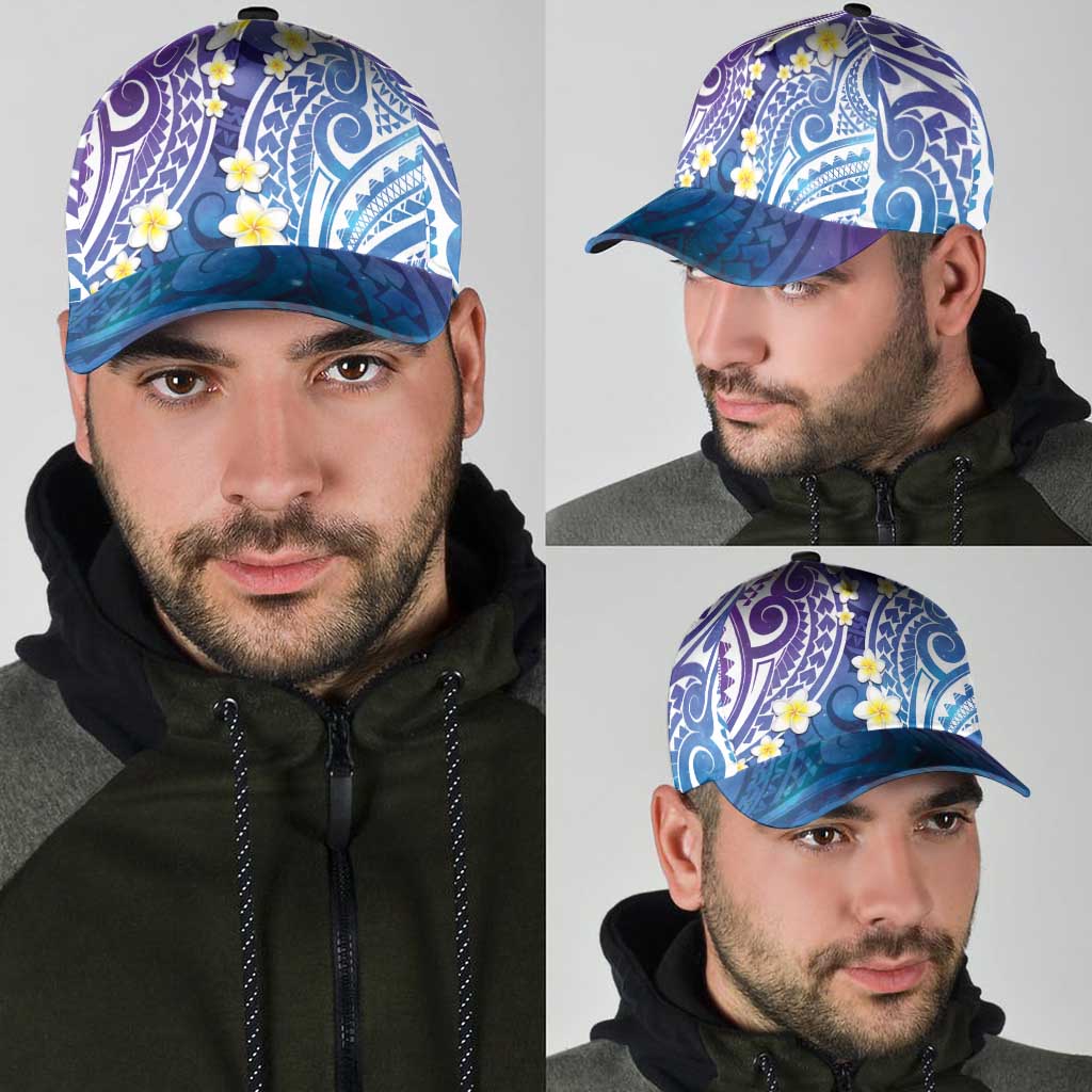 Plumeria With Galaxy Polynesian Tattoo Pattern Classic Cap - Polynesian Pride