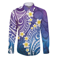 Plumeria With Galaxy Polynesian Tattoo Pattern Family Matching Short Sleeve Bodycon Dress and Hawaiian Shirt