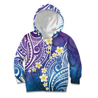 Plumeria With Galaxy Polynesian Tattoo Pattern Kid Hoodie