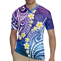 Plumeria With Galaxy Polynesian Tattoo Pattern Rugby Jersey