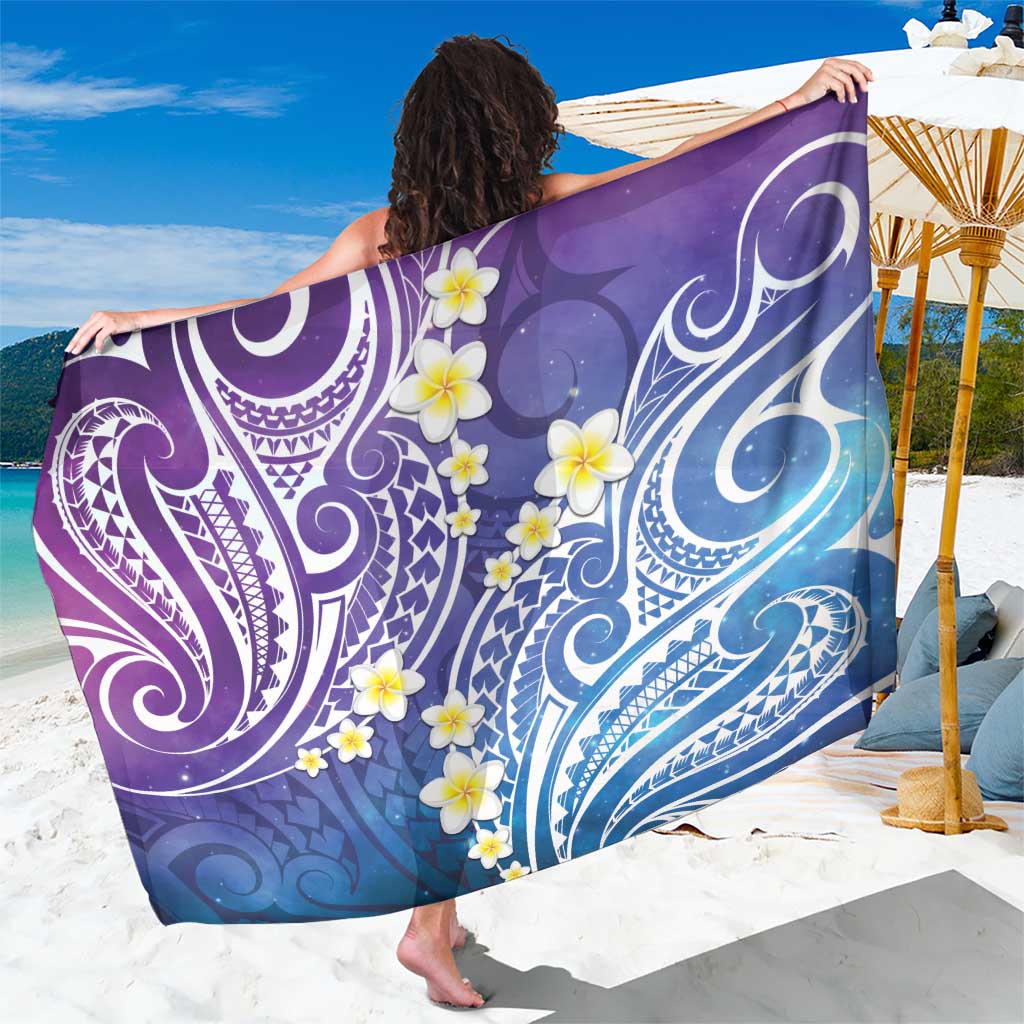 Plumeria With Galaxy Polynesian Tattoo Pattern Sarong LT05 One Size 44 x 66 inches Galaxy - Polynesian Pride