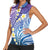 Plumeria With Galaxy Polynesian Tattoo Pattern Women Sleeveless Polo Shirt