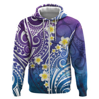 Plumeria With Galaxy Polynesian Tattoo Pattern Zip Hoodie LT05 Zip Hoodie Galaxy - Polynesian Pride