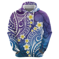 Plumeria With Galaxy Polynesian Tattoo Pattern Zip Hoodie LT05 - Polynesian Pride