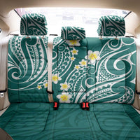 Plumeria With Teal Polynesian Tattoo Pattern Back Car Seat Cover LT05 - Polynesian Pride